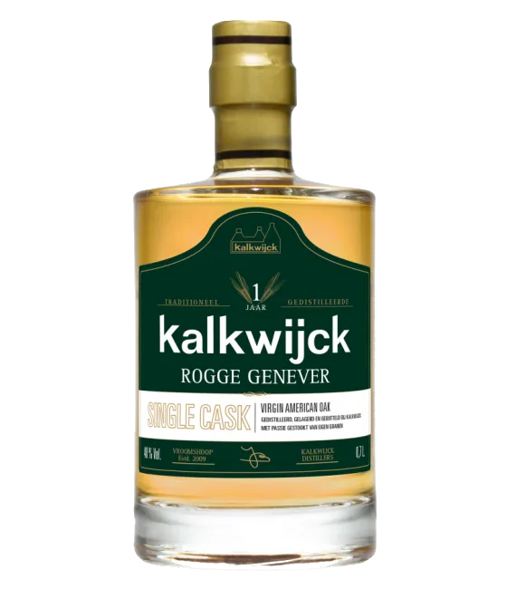 Kalkwijck Rogge Genever Single Cask, fles bij slijterij t Bockje in Bathmen