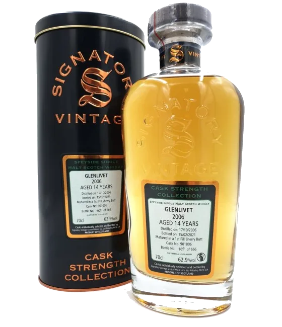 Signatory Glenlivet 2006 Cask Strength, fles bij slijterij t Bockje in Bathmen