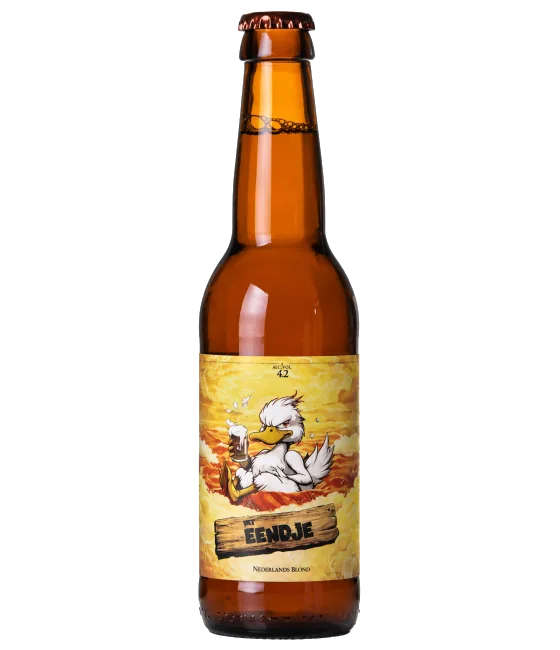 Brewery42 Het Eendje Zwaar Blond, fles bij slijterij t Bockje in Bathmen