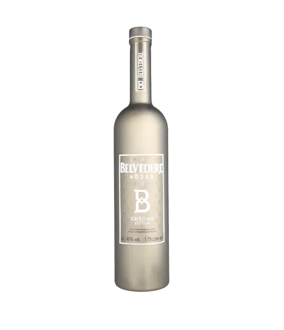 Belvedere Chrome edition, fles bij slijterij t Bockje in Bathmen