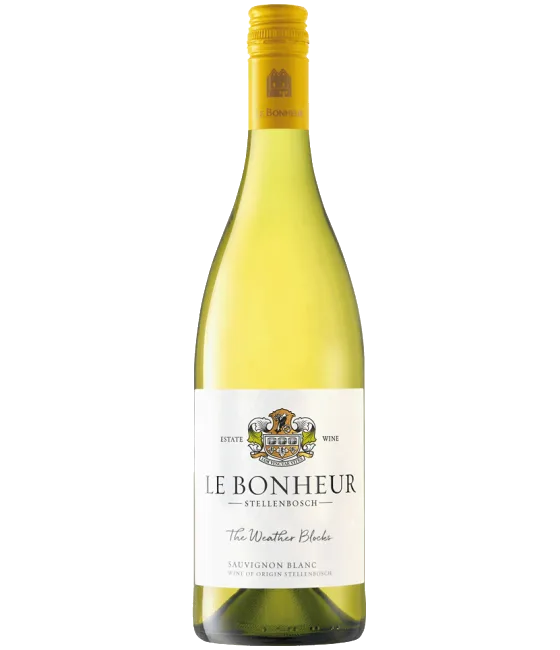 Le Bonheur Wine Estate ‘The Weatherblocks’ Sauvignon Blanc, fles bij slijterij t Bockje in Bathmen