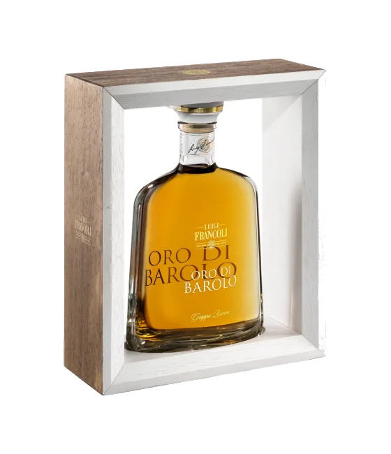 Francoli Grappa Oro di Barolo Riserva, fles bij slijterij t Bockje in Bathmen