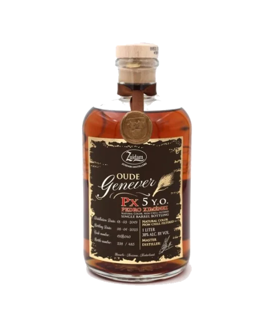 Zuidam Oude Genever Pedro Ximenez 5 Years Old Single Barrel, fles bij slijterij t Bockje in Bathmen
