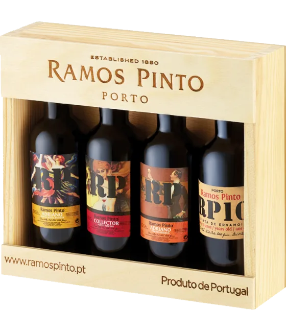 Ramos Pinto Minis in Houten Giftbox 4x9cl, fles bij slijterij t Bockje in Bathmen