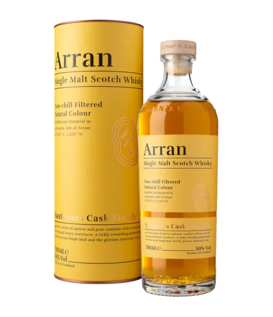 Arran Malt Sauternes Cask Finish, fles bij slijterij t Bockje in Bathmen