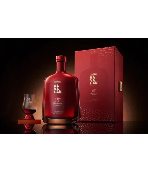 Kavalan 15 Years Old 2009 15th Anniversary Oloroso Sherry Single Cask, fles bij slijterij t Bockje in Bathmen