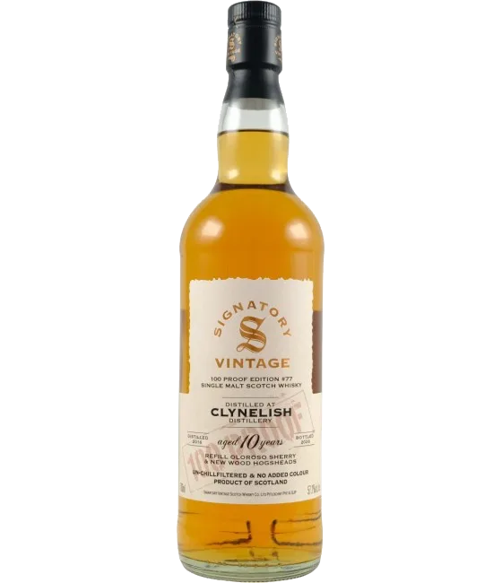 Signatory Vintage Clynelish 10 Years Old 2016 100 Proof #77, fles bij slijterij t Bockje in Bathmen