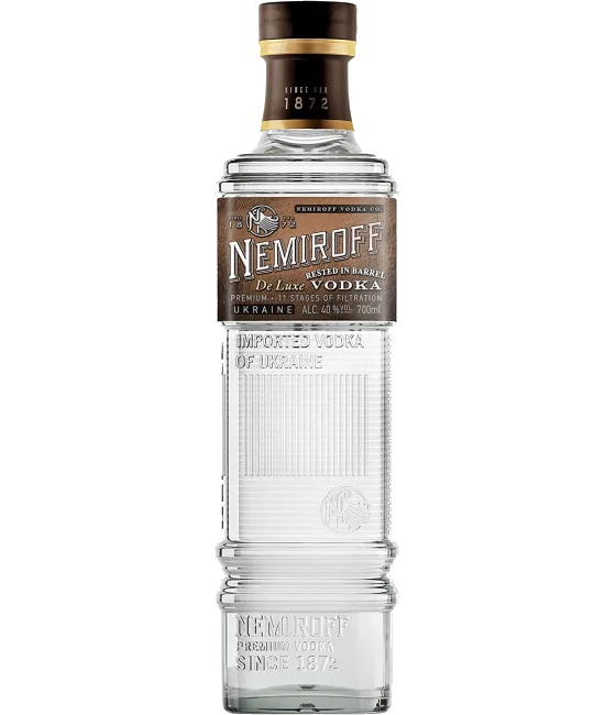 Nemiroff De Luxe Rested in Barrel Vodka, fles bij slijterij t Bockje in Bathmen