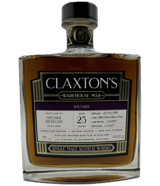 Claxton’s Warehouse No.8 Speyside 1998 25 Years Old, fles bij slijterij t Bockje in Bathmen