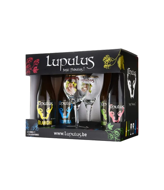 Lupulus Giftpack 4 flessen + 2 glazen, fles bij slijterij t Bockje in Bathmen