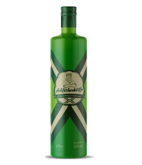 Achterhoekertje Kruidenlikeur, fles bij slijterij t Bockje in Bathmen