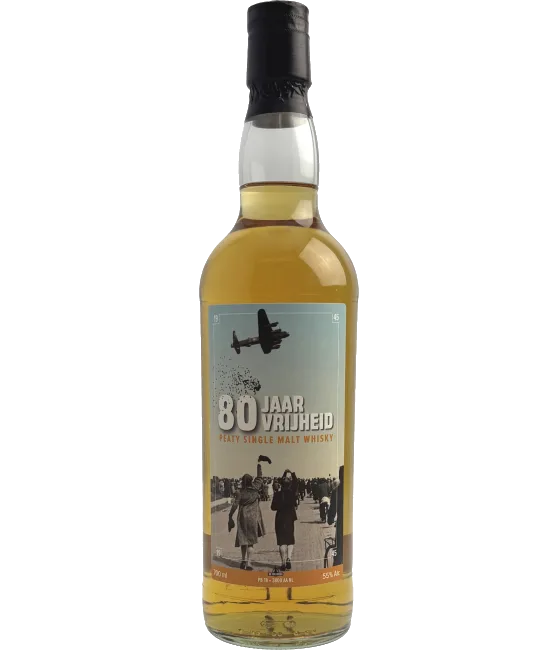 Bevrijdings Whisky 80 Jaar Vrijheid, fles bij slijterij t Bockje in Bathmen
