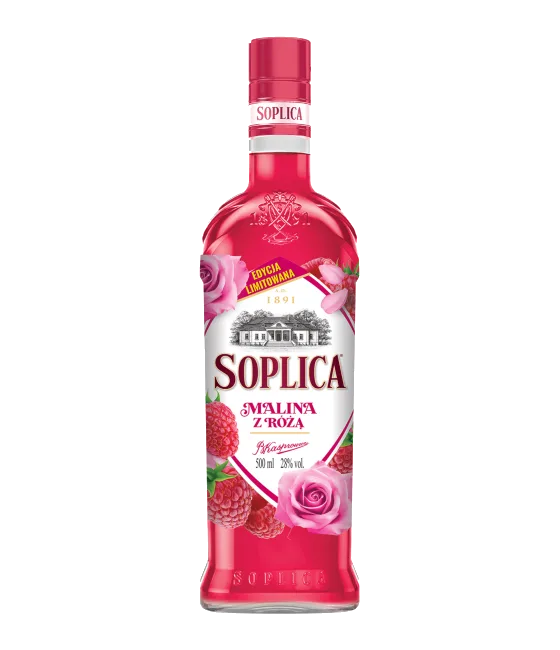 Soplica Vodka Malina Roza, fles bij slijterij t Bockje in Bathmen