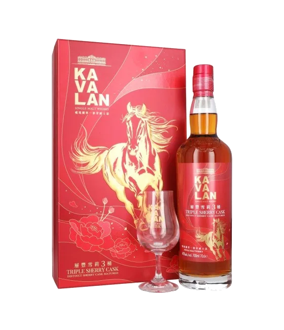 Kavalan Triple Sherry Cask 2026 Gift Pack, fles bij slijterij t Bockje in Bathmen
