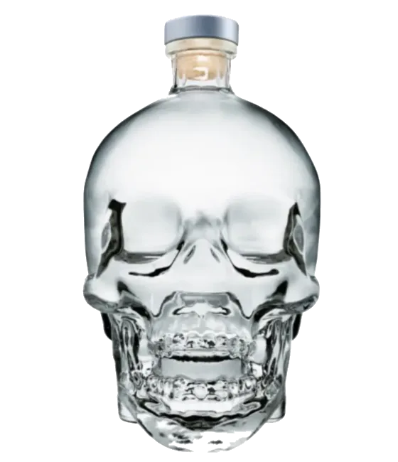 Crystal Head vodka, fles bij slijterij t Bockje in Bathmen