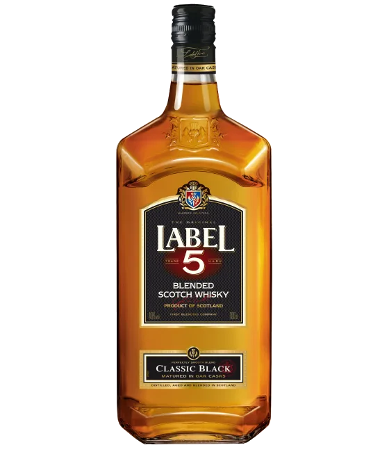 Label 5 Scotch Whisky, fles bij slijterij t Bockje in Bathmen