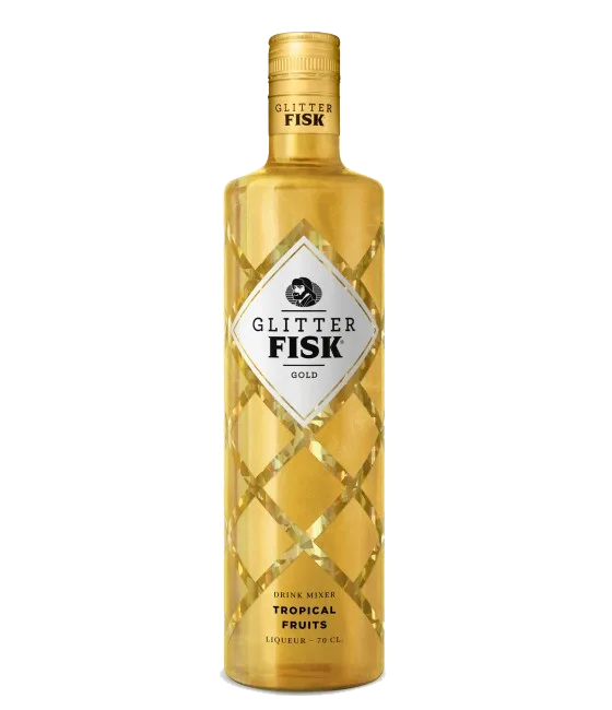 Fisk Glitter Gold Tropical Fruits, fles bij slijterij t Bockje in Bathmen