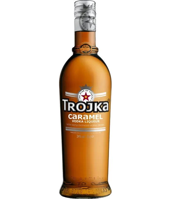 Trojka Caramel, fles bij slijterij t Bockje in Bathmen