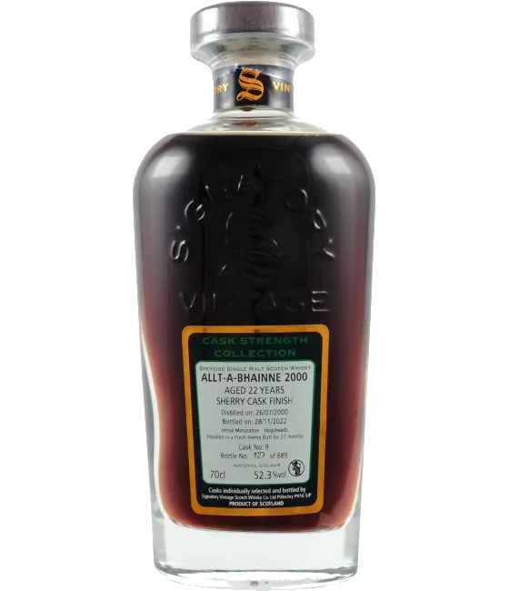 Signatory Vintage Allt-a-Bhainne 2000 22 Years Old Cask Strength #9, fles bij slijterij t Bockje in Bathmen