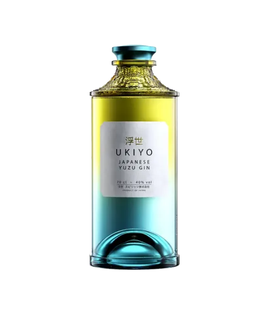 Ukiyo Japanese Yuzu Gin, fles bij slijterij t Bockje in Bathmen
