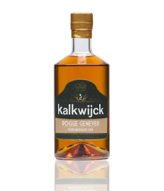 Kalkwijck Rogge Genever 3 jaar oud, fles bij slijterij t Bockje in Bathmen
