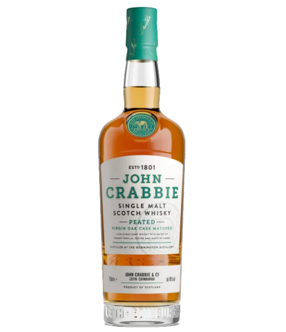 John Crabbie Peated Virgin Oak Casks, fles bij slijterij t Bockje in Bathmen