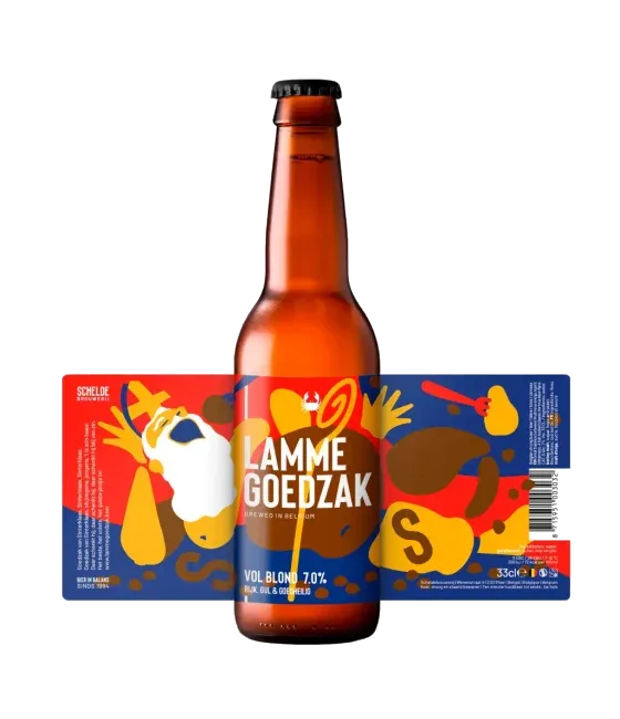 Scheldebrouwerij Lamme Goedzak Sinterklaas, fles bij slijterij t Bockje in Bathmen