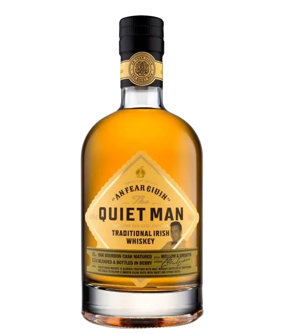 The Quiet Man Traditional Irish Whiskey, fles bij slijterij t Bockje in Bathmen