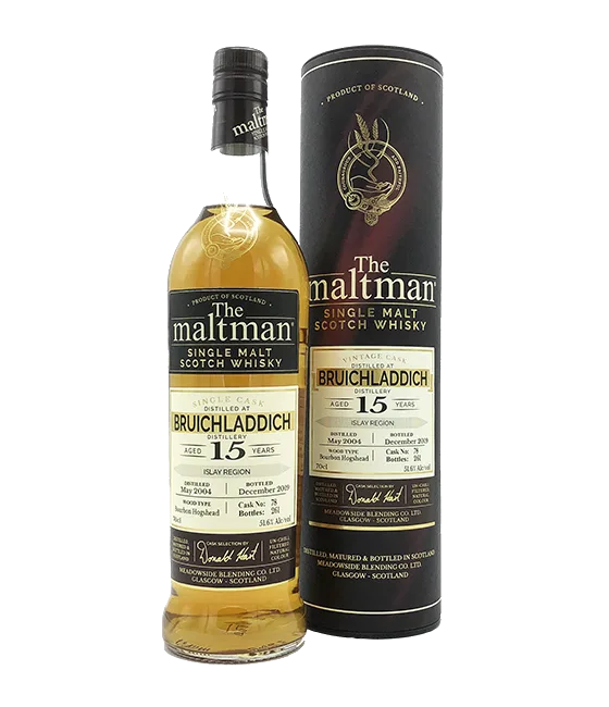 THE MALTMAN 15 Years Old Bruichladdich 2004, fles bij slijterij t Bockje in Bathmen