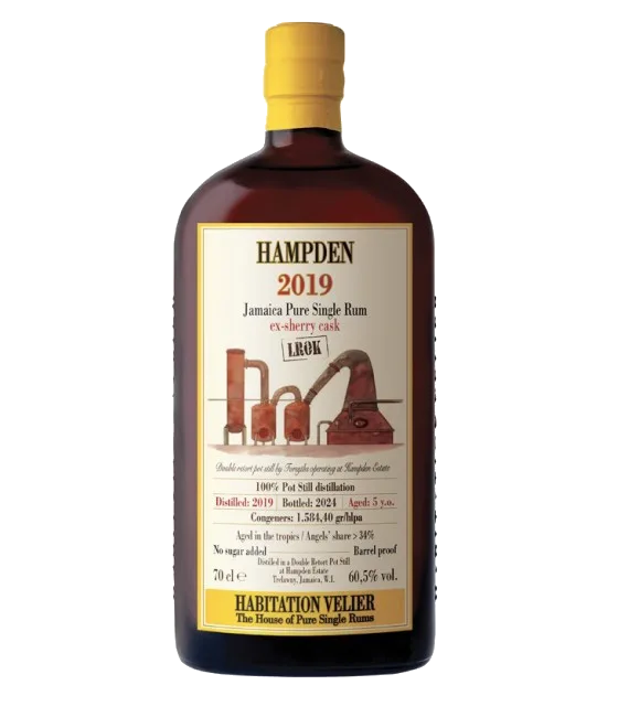 Habitation Velier Hampden 2019 LROK Ex-Sherry, fles bij slijterij t Bockje in Bathmen