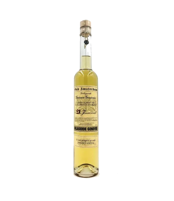 Oud Amsterdam 21 Jaar Gelagerde Graangenever, fles bij slijterij t Bockje in Bathmen