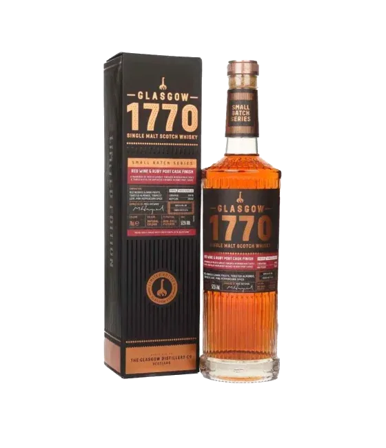 1770 Glasgow Distillery Red Wine & Ruby Port Cask Finish, fles bij slijterij t Bockje in Bathmen