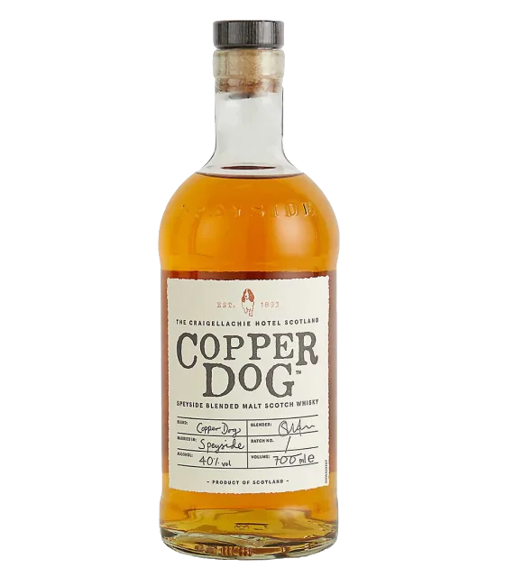 Copper Dog Scotch Whisky, fles bij slijterij t Bockje in Bathmen