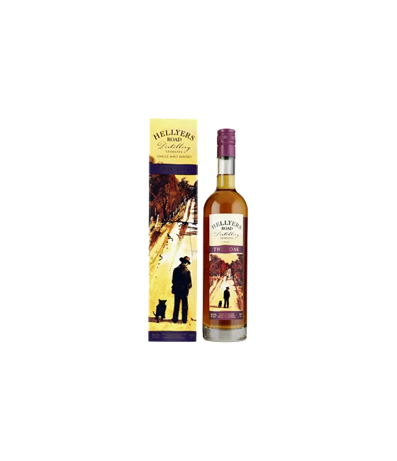 Hellyers Road Single Malt Twin Oak, fles bij slijterij t Bockje in Bathmen