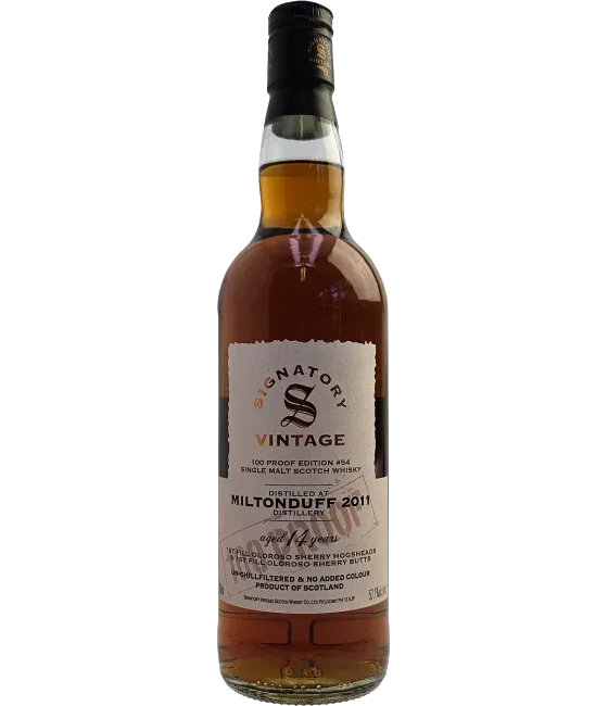 Signatory Vintage Miltonduff 2011 100 Proof Edition #54, fles bij slijterij t Bockje in Bathmen