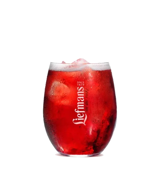 Liefmans on the rocks glas, fles bij slijterij t Bockje in Bathmen