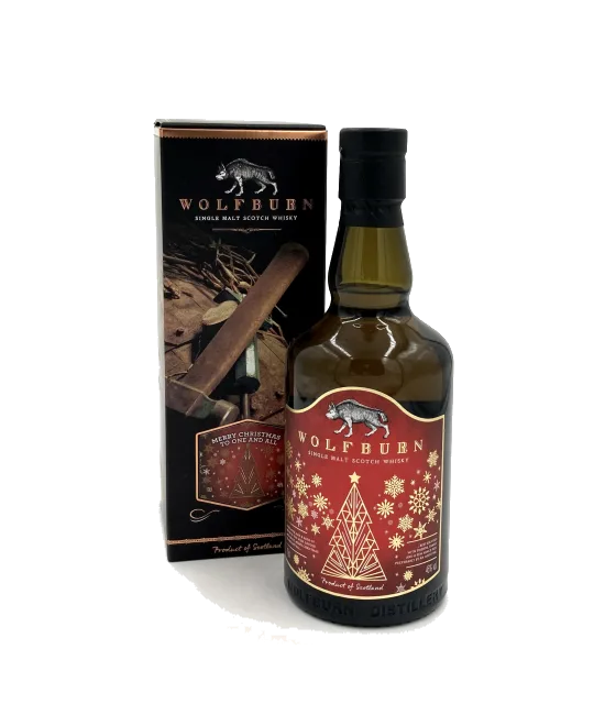 Wolfburn Christmas Edition 2021, fles bij slijterij t Bockje in Bathmen