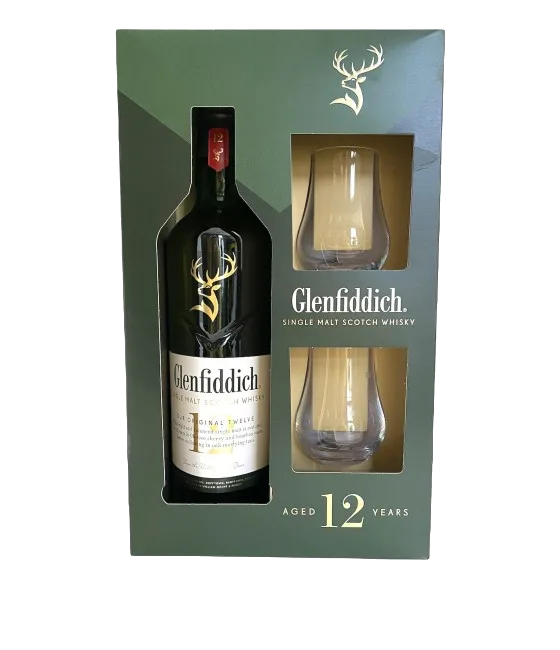 Glenfiddich 12YO giftpack, fles bij slijterij t Bockje in Bathmen