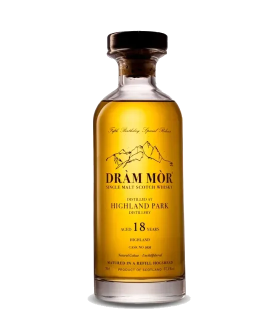 Dram Mor Highland Park 18 Years Old 2006 #3535, fles bij slijterij t Bockje in Bathmen