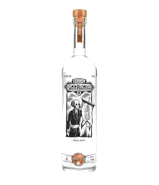 Los Siete Misterios Doba Yej Mezcal, fles bij slijterij t Bockje in Bathmen