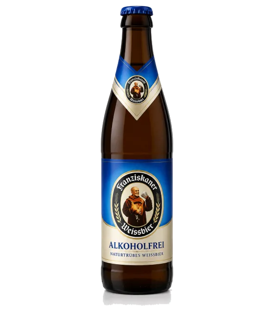 Franziskaner Weissbier Alkoholfrei, fles bij slijterij t Bockje in Bathmen
