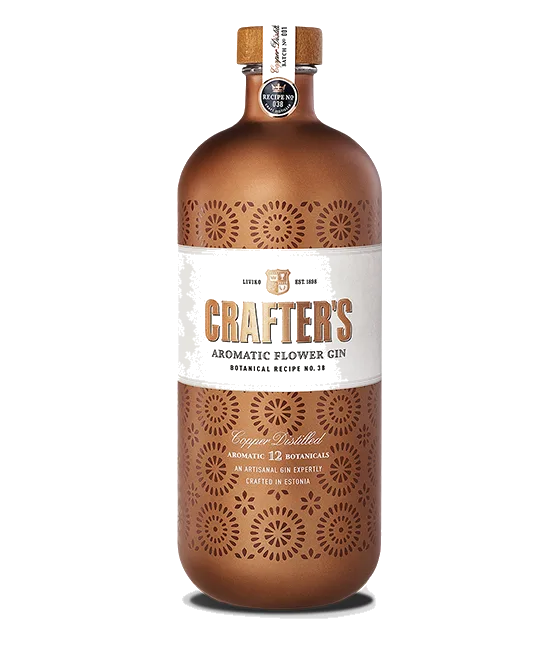 Crafters Aromatic Flower Gin, fles bij slijterij t Bockje in Bathmen
