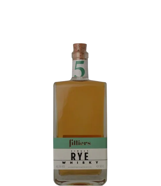 Filliers Single Rye Whisky 5 Years Old, fles bij slijterij t Bockje in Bathmen