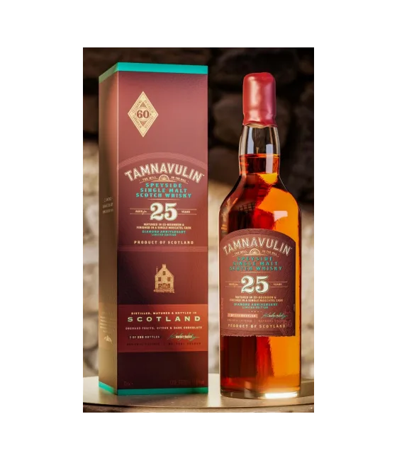Tamnavulin 25 Years Old Diamond Anniversary Release, fles bij slijterij t Bockje in Bathmen
