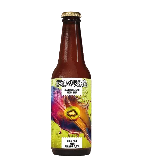 Brouwersnös Fruitbier Kiwi, fles bij slijterij t Bockje in Bathmen
