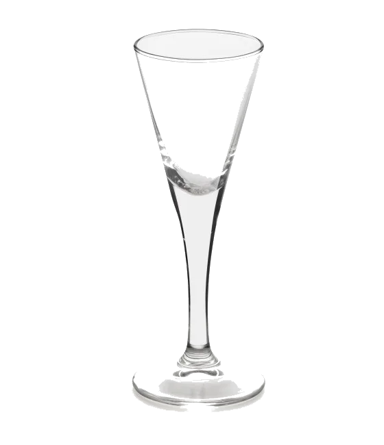 AQUAVIT glas 5cl., fles bij slijterij t Bockje in Bathmen