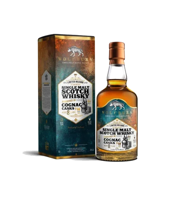 Wolfburn 8 Years Old Cognac Cask Finish, fles bij slijterij t Bockje in Bathmen