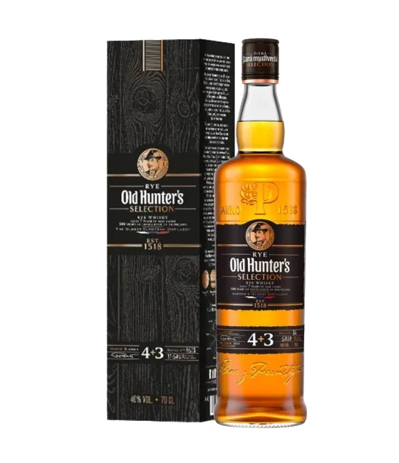 Old Hunter’s Selection Rye Whisky 7 Years Old, fles bij slijterij t Bockje in Bathmen