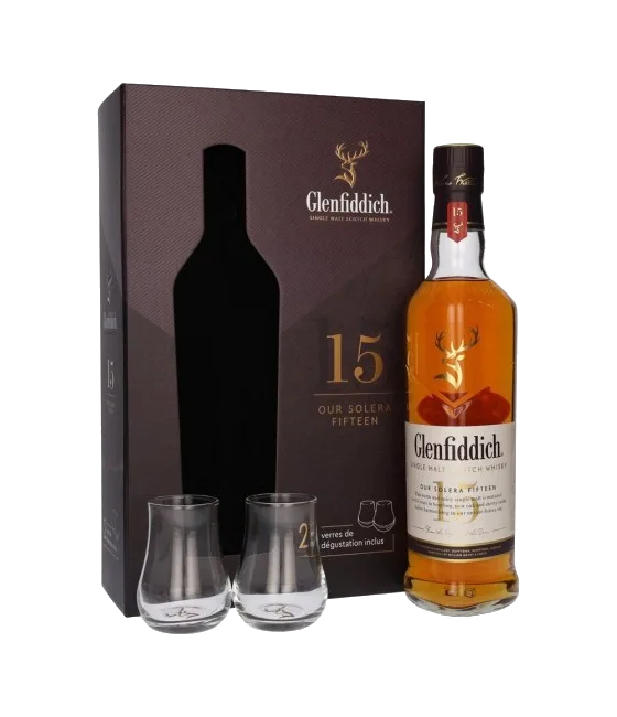 Glenfiddich Solera 15 Years Old Giftpack, fles bij slijterij t Bockje in Bathmen
