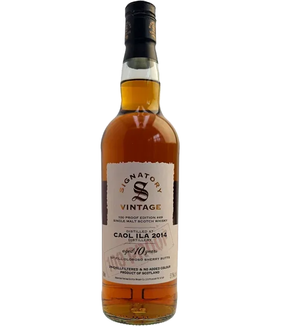 Signatory Vintage Caol Ila 2014 100 Proof Edition #49, fles bij slijterij t Bockje in Bathmen